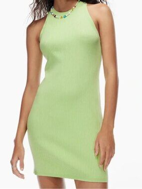 Aritzia Sunday Best Jodie Knit Dress Crew Neck Tank Light Green Size Small